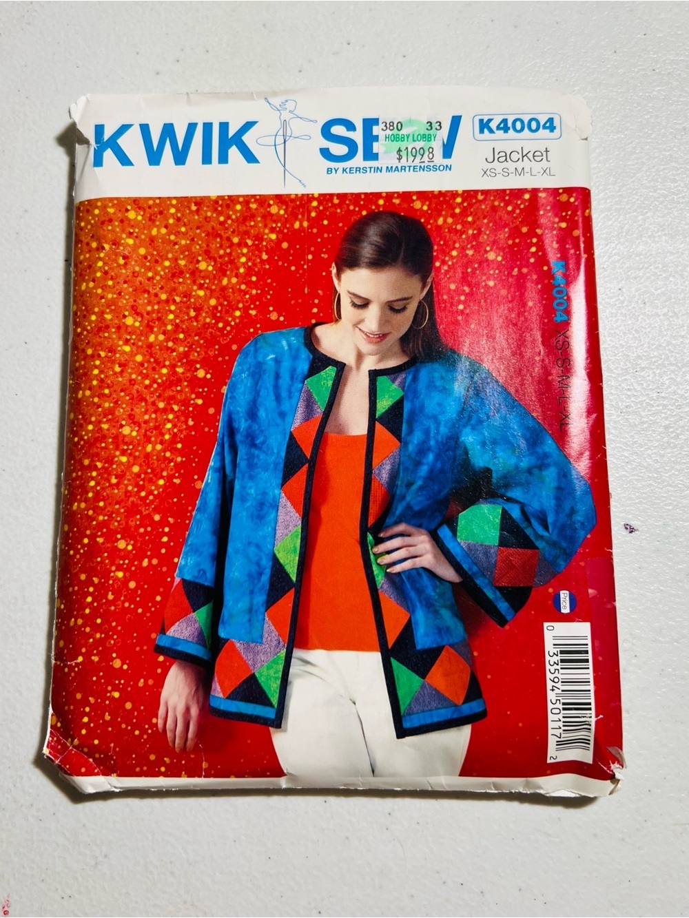 Kwik Sew K4004 Misses Jacket Sewing Pattern XS-XL Color Block Quilted Jacket